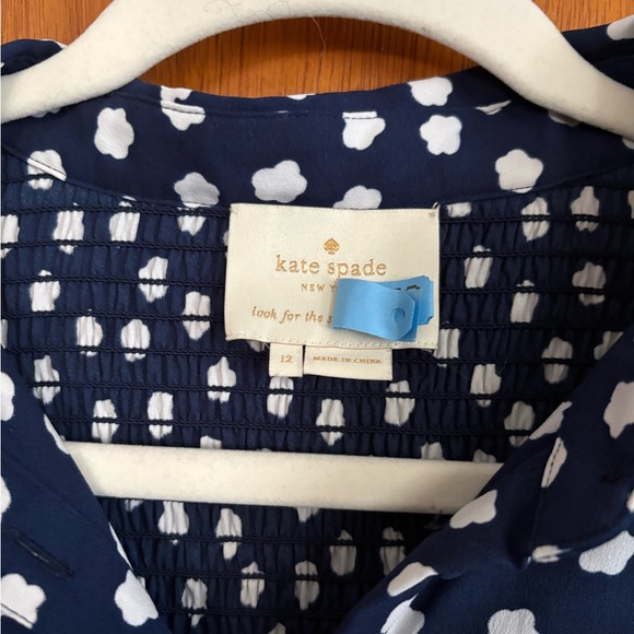 Kate Spade Navy and White Polka Dot Midi Dress - Picture 3 of 5